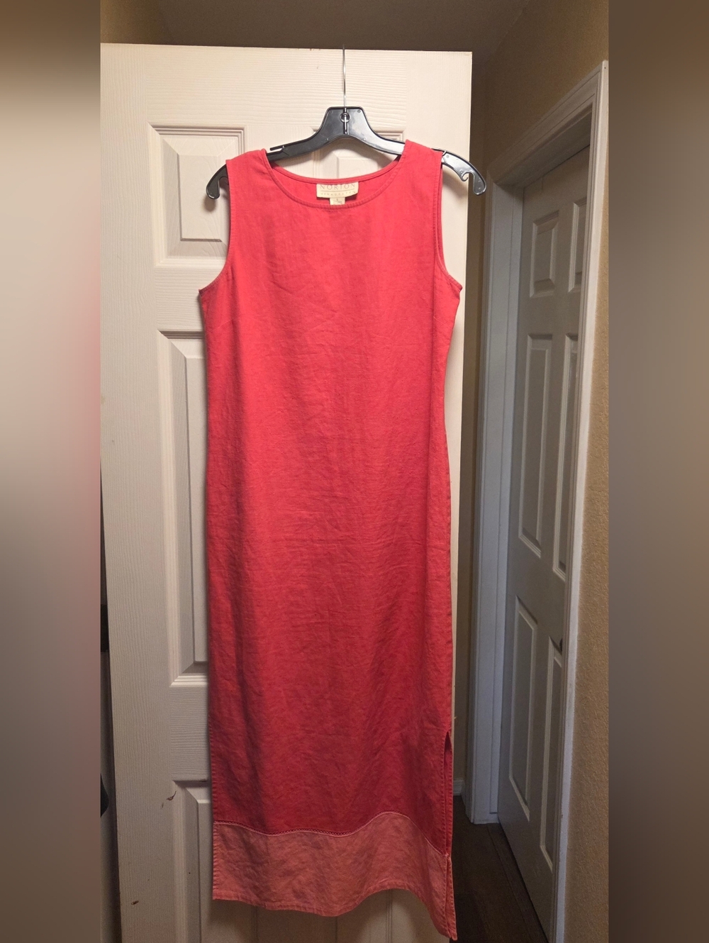 Norton McNaughton Pink Sleeveless Linen Maxi Dress